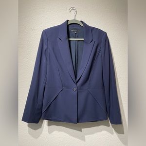 Antonio Melani Grace Seamed Navy Blue Blazer Jacket (Size 14)